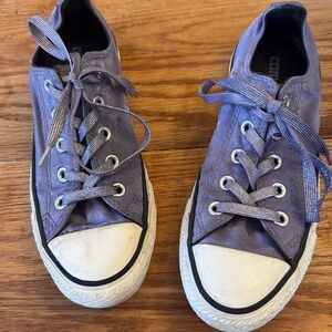 Purple sparkle converse sneakers 6